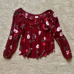 Off the Shoulder Floral Shirt